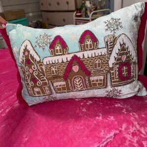 Festive Gingerbread House Pillow
